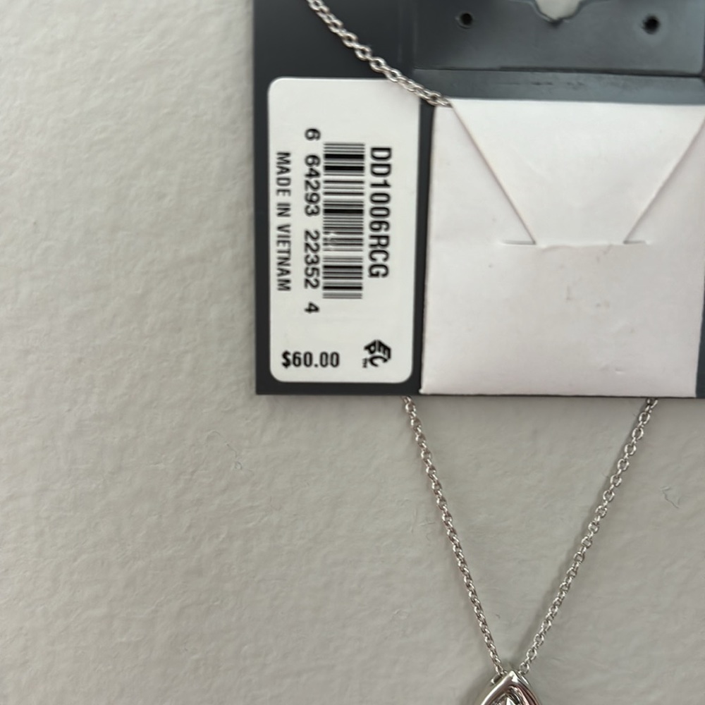 NWT Eliot Danori Rhodium-Plated Crystal Teardrop Pendant Necklace - Picture 6 of 9